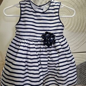 Navy and White Striped Kids Dress